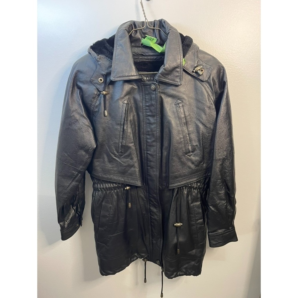 Tanners Bay Mens Black Leather Jacket Size M